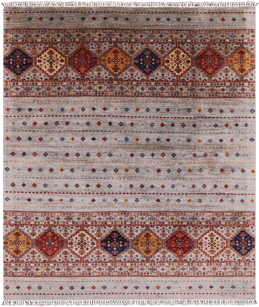 Khorjin Persian Gabbeh Handmade Wool Rug - 8' 4" X 9' 9" - Golden Nile