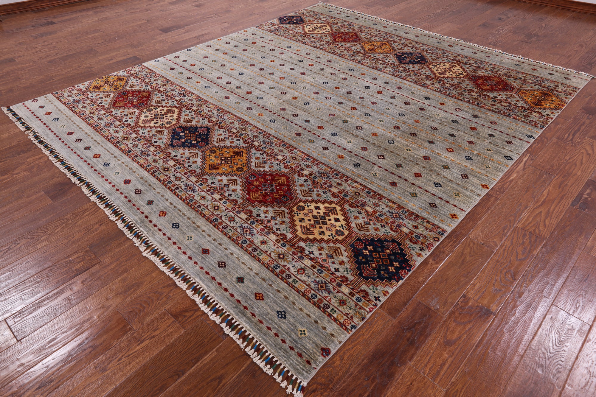 Khorjin Persian Gabbeh Handmade Wool Rug - 8' 4" X 9' 9" - Golden Nile