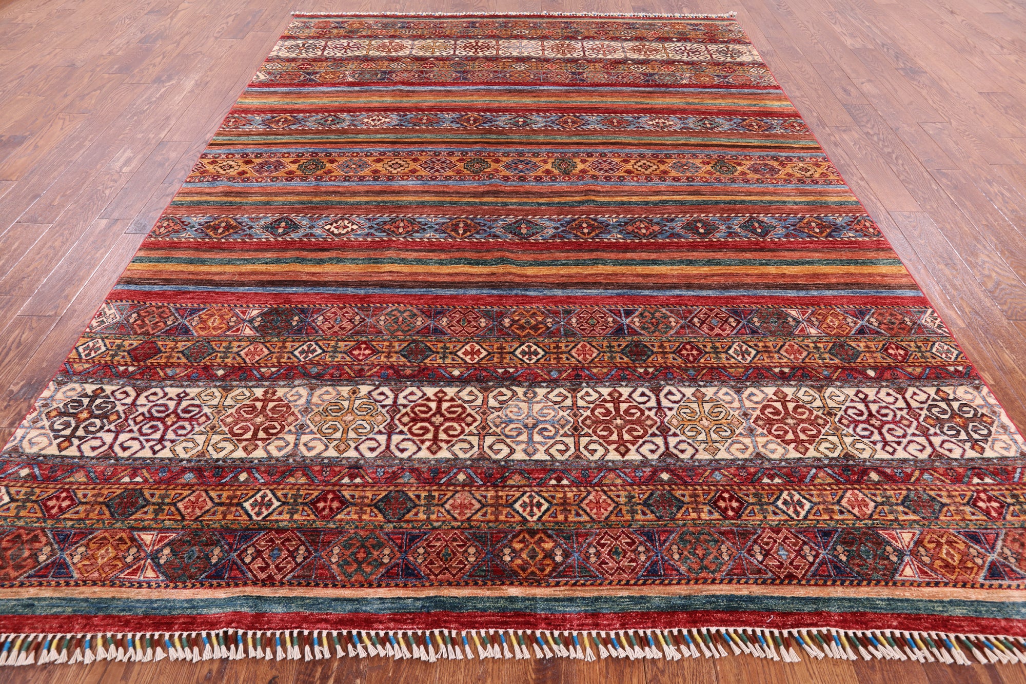 Khorjin Persian Gabbeh Handmade Wool Area Rug - 7' 10" X 10' 8" - Golden Nile