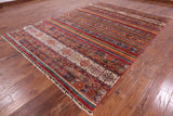 Khorjin Persian Gabbeh Handmade Wool Area Rug - 7' 10" X 10' 8" - Golden Nile