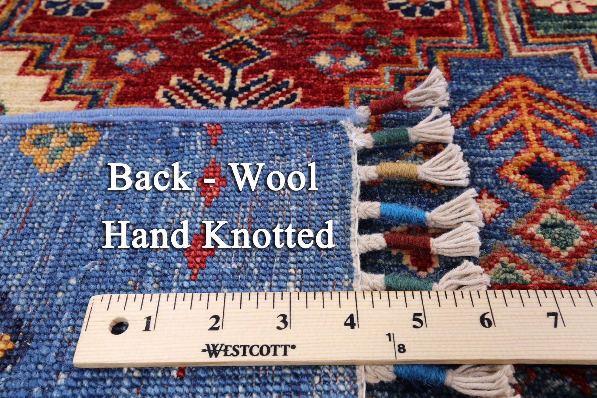 Blue Khorjin Persian Gabbeh Hand Knotted Wool Area Rug - 8' 0" X 9' 7" - Golden Nile