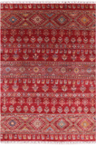 Red Persian Gabbeh Hand Knotted Wool Area Rug - 6' 7" X 9' 6" - Golden Nile
