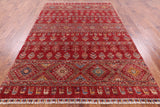 Red Persian Gabbeh Hand Knotted Wool Area Rug - 6' 7" X 9' 6" - Golden Nile