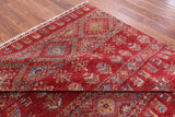 Red Persian Gabbeh Hand Knotted Wool Area Rug - 6' 7" X 9' 6" - Golden Nile