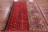 Red Khorjin Persian Gabbeh Hand Knotted Wool Rug - 6' 4" X 6' 11" - Golden Nile