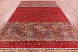 Red Khorjin Persian Gabbeh Handmade Wool Area Rug - 8' 4" X 11' 3" - Golden Nile