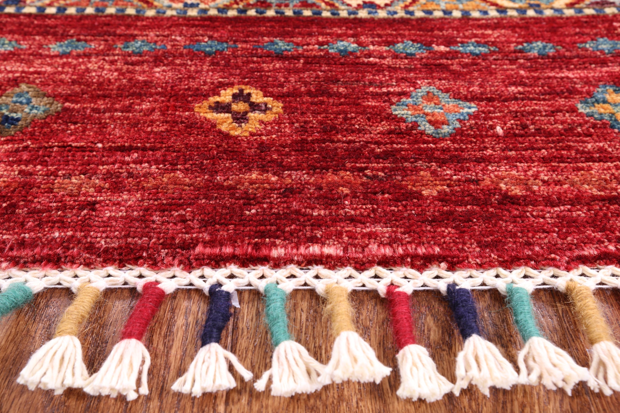 Red Khorjin Persian Gabbeh Handmade Wool Area Rug - 8' 4" X 11' 3" - Golden Nile