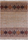Ivory Khorjin Persian Gabbeh Hand Knotted Wool Area Rug - 5' 8" X 7' 9" - Golden Nile