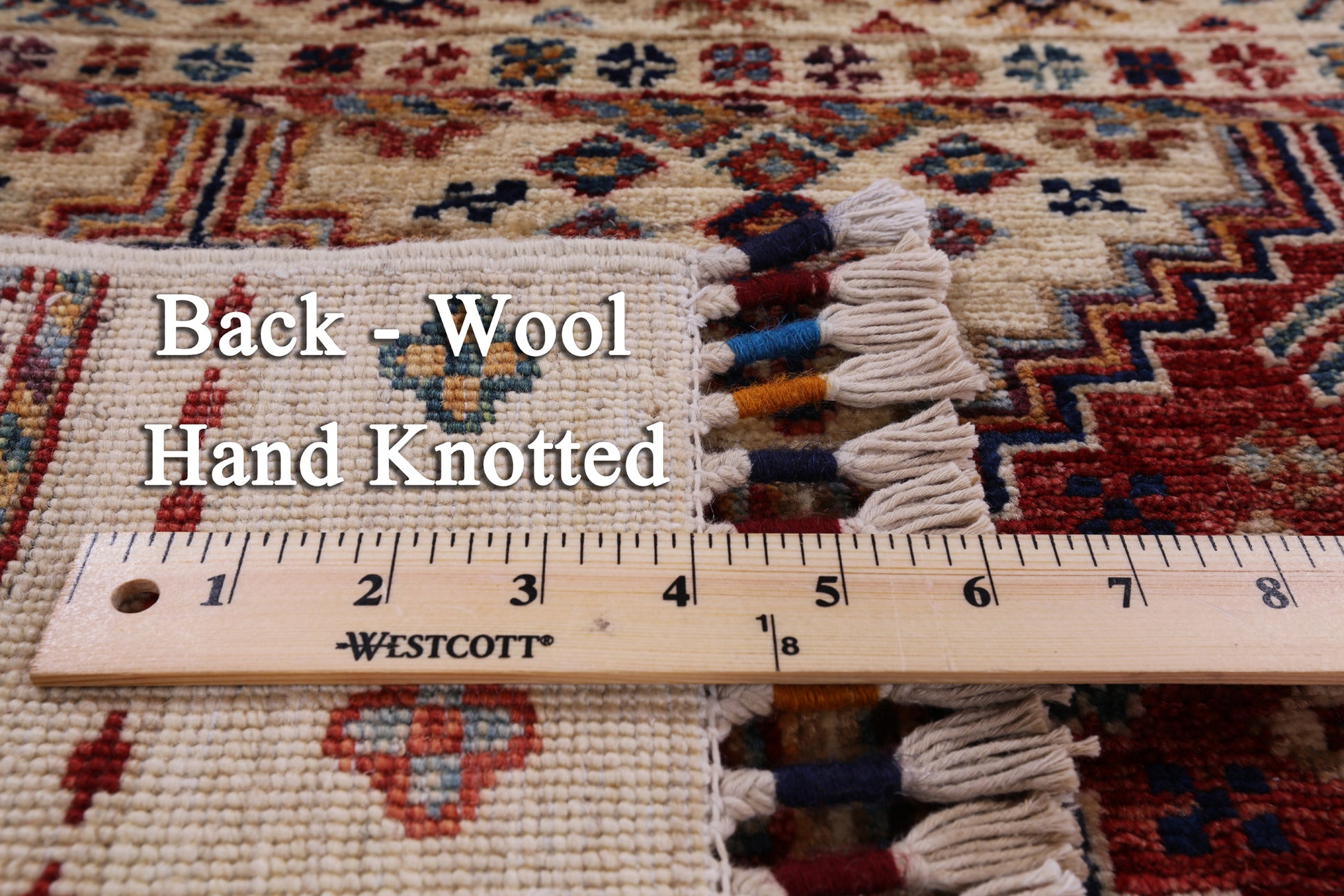 Ivory Khorjin Persian Gabbeh Hand Knotted Wool Area Rug - 5' 8" X 7' 9" - Golden Nile