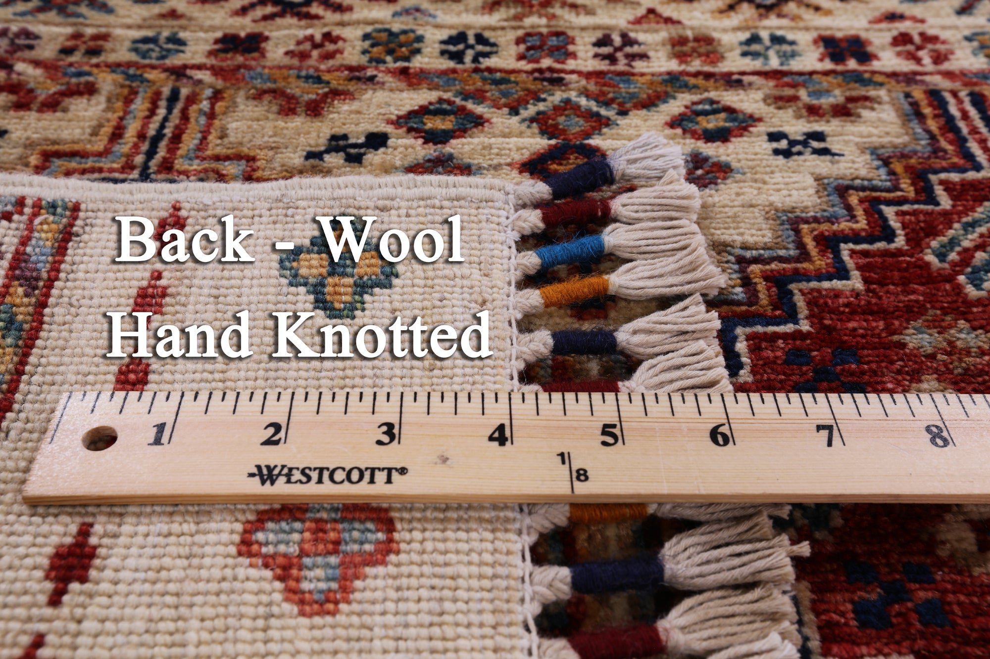 Ivory Khorjin Persian Gabbeh Hand Knotted Wool Area Rug - 5' 8" X 7' 9" - Golden Nile