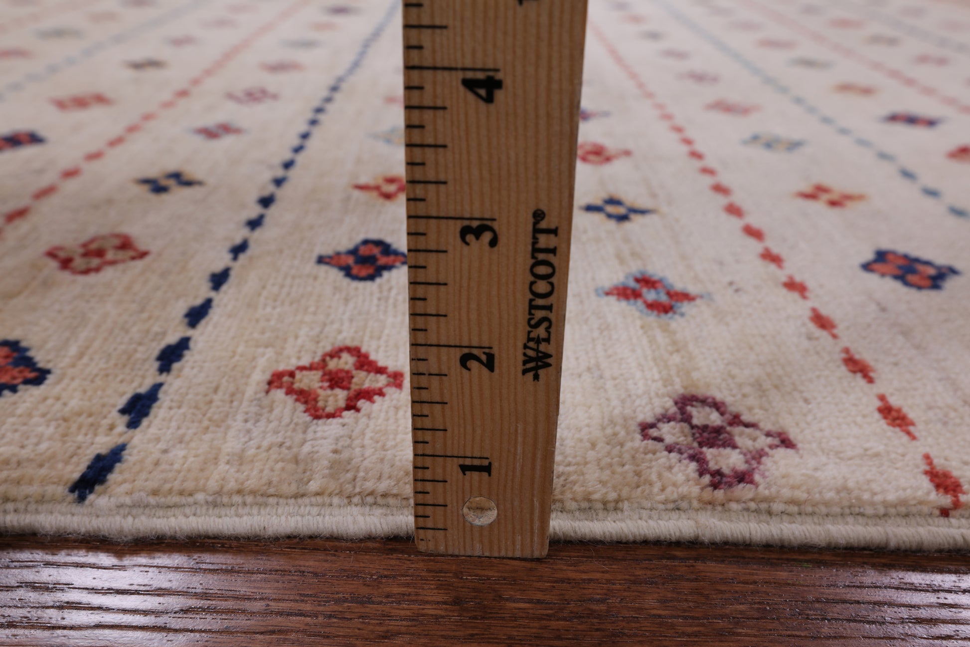Ivory Khorjin Persian Gabbeh Hand Knotted Wool Area Rug - 5' 8" X 7' 9" - Golden Nile