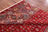 Red Persian Tribal Gabbeh Hand Knotted Wool Area Rug - 8' 3" X 9' 10" - Golden Nile