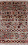 Persian Tribal Gabbeh Hand Knotted Wool Area Rug - 3' 4" X 4' 10" - Golden Nile