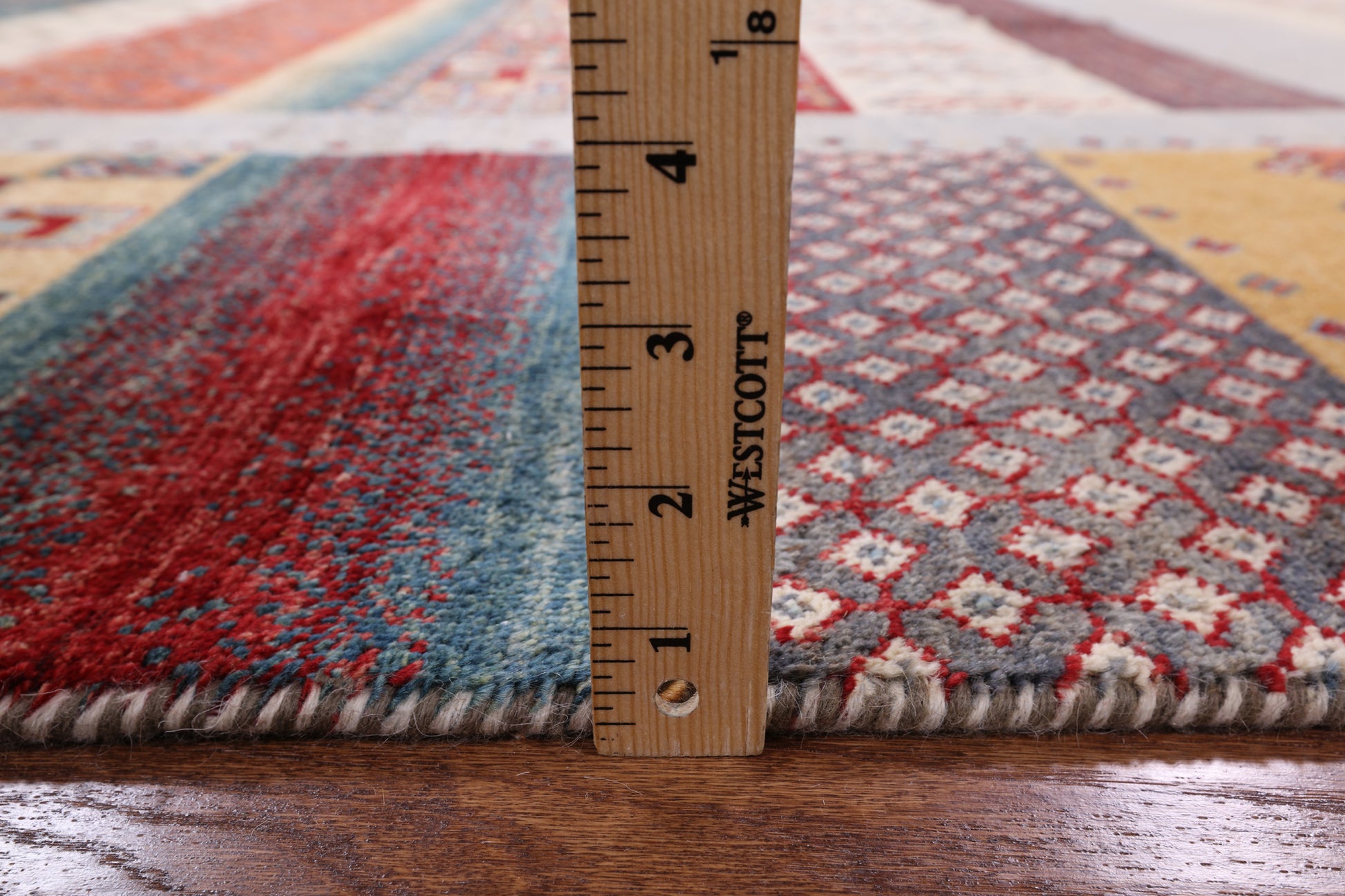 Persian Tribal Gabbeh Hand Knotted Wool Area Rug - 8' 1" X 9' 10" - Golden Nile