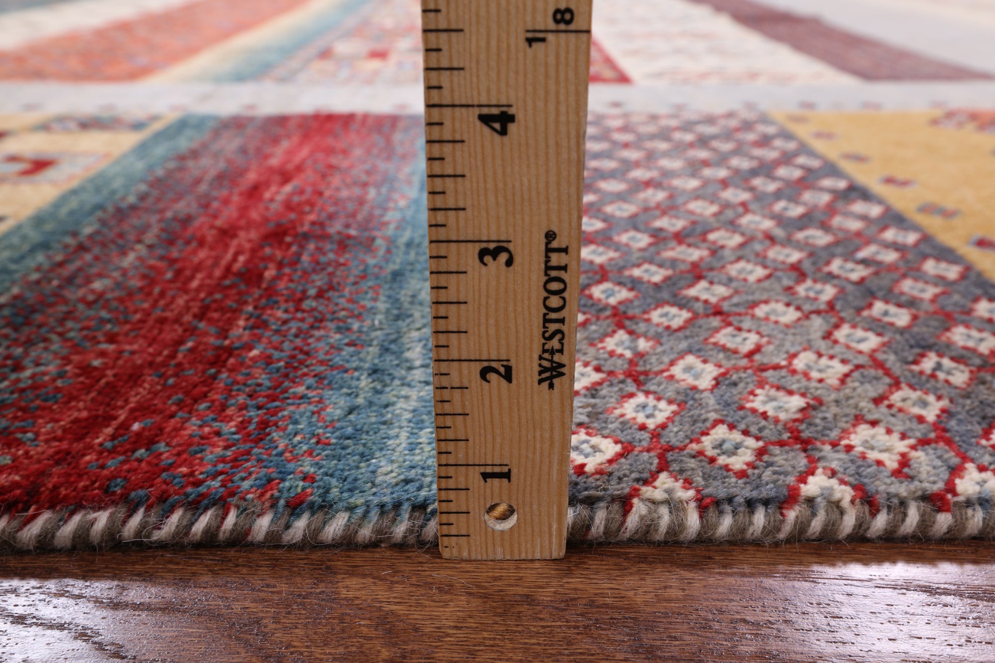 Persian Tribal Gabbeh Hand Knotted Wool Area Rug - 8' 1" X 9' 10" - Golden Nile