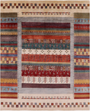 Persian Tribal Gabbeh Hand Knotted Wool Area Rug - 8' 1" X 9' 10" - Golden Nile