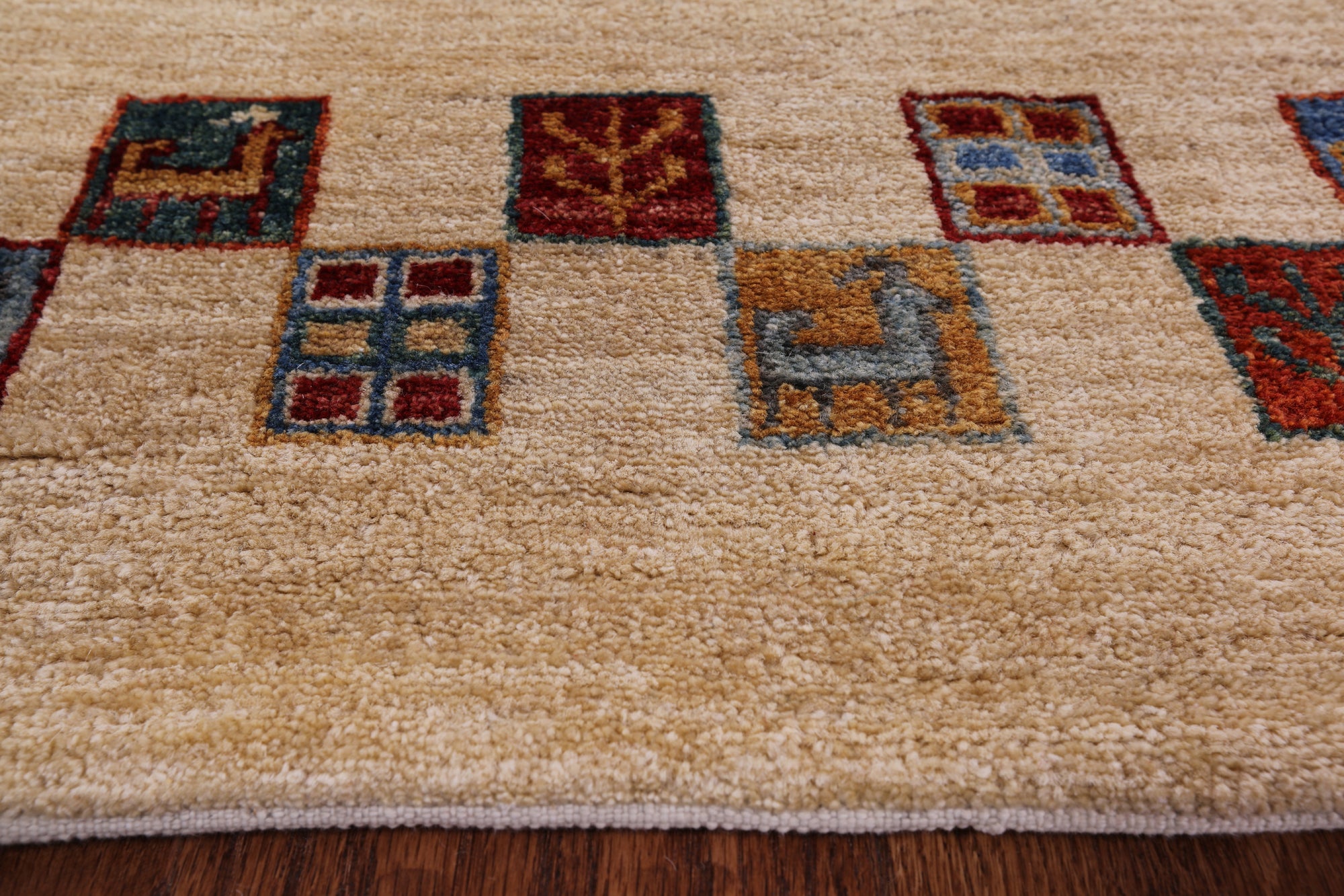Persian Tribal Gabbeh Hand Knotted Wool Area Rug - 8' 1" X 9' 10" - Golden Nile