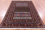 Brown Persian Tribal Gabbeh Handmade Wool Area Rug - 5' 8" X 7' 11" - Golden Nile