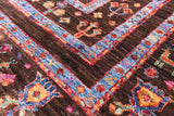 Brown Persian Tribal Gabbeh Handmade Wool Area Rug - 5' 8" X 7' 11" - Golden Nile