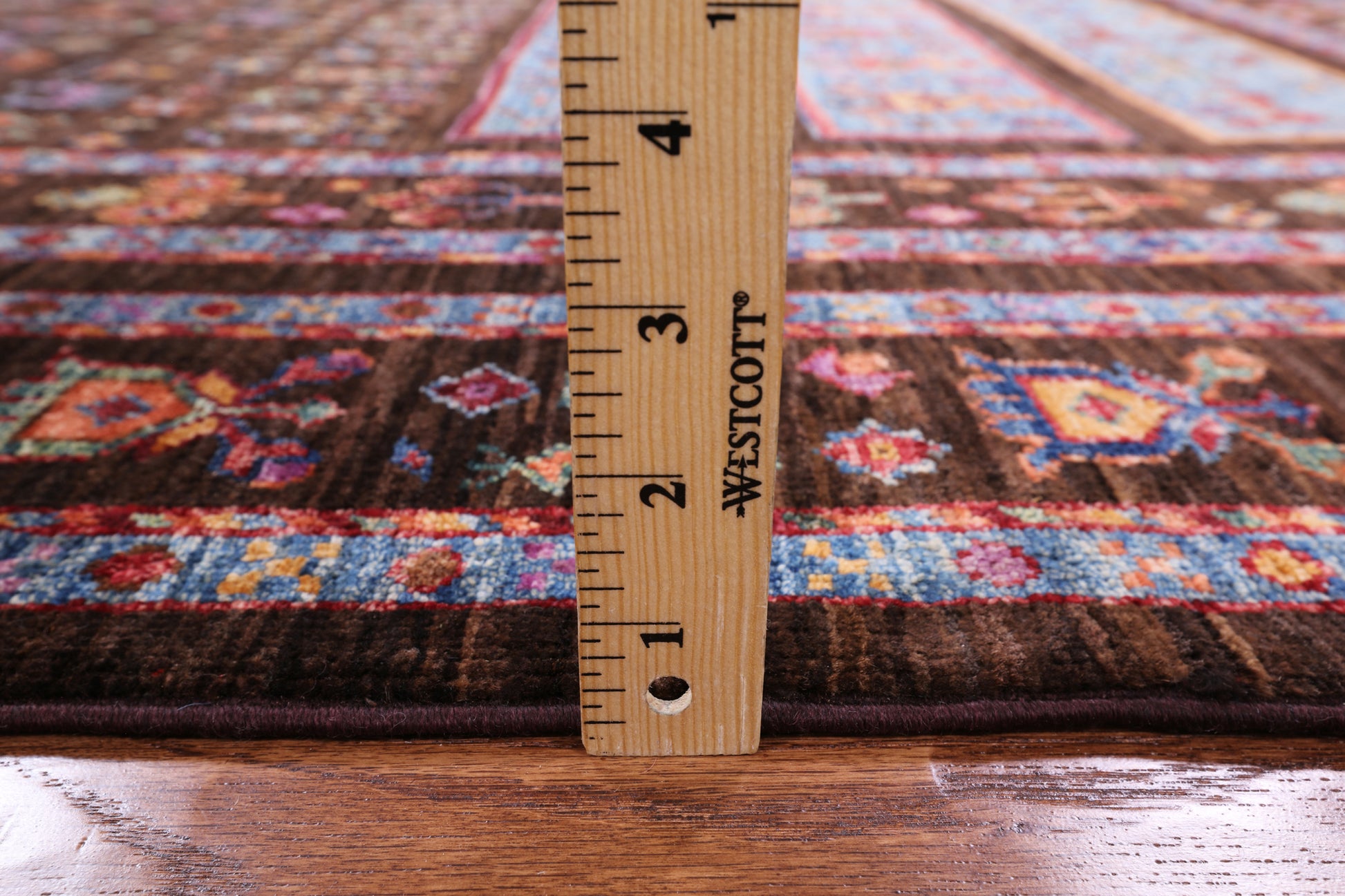 Brown Persian Tribal Gabbeh Handmade Wool Area Rug - 5' 8" X 7' 11" - Golden Nile