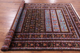Brown Persian Tribal Gabbeh Handmade Wool Area Rug - 5' 8" X 7' 11" - Golden Nile