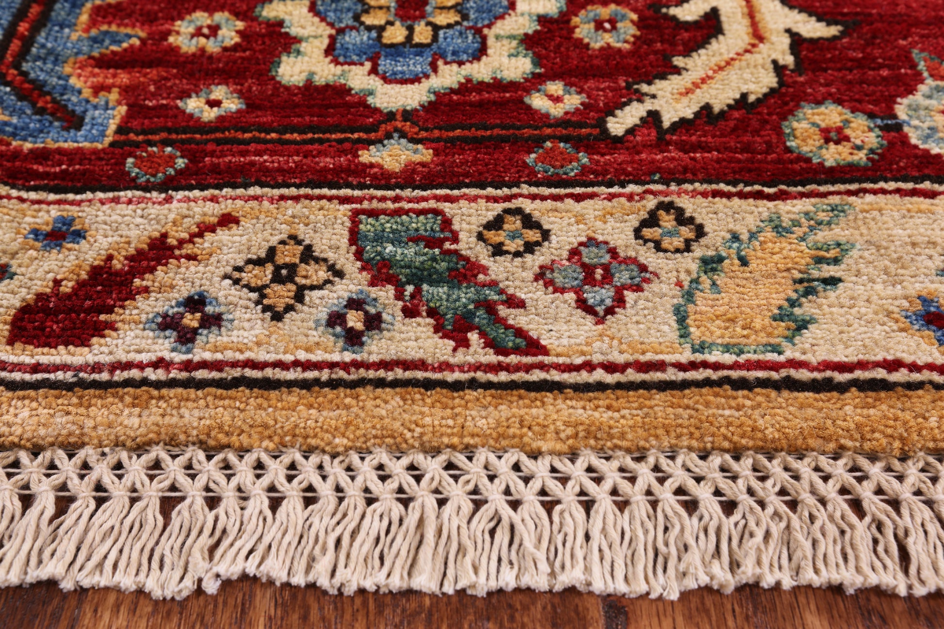 Blue Persian Fine Serapi Hand Knotted Wool Area Rug - 9' 2" X 11' 10" - Golden Nile