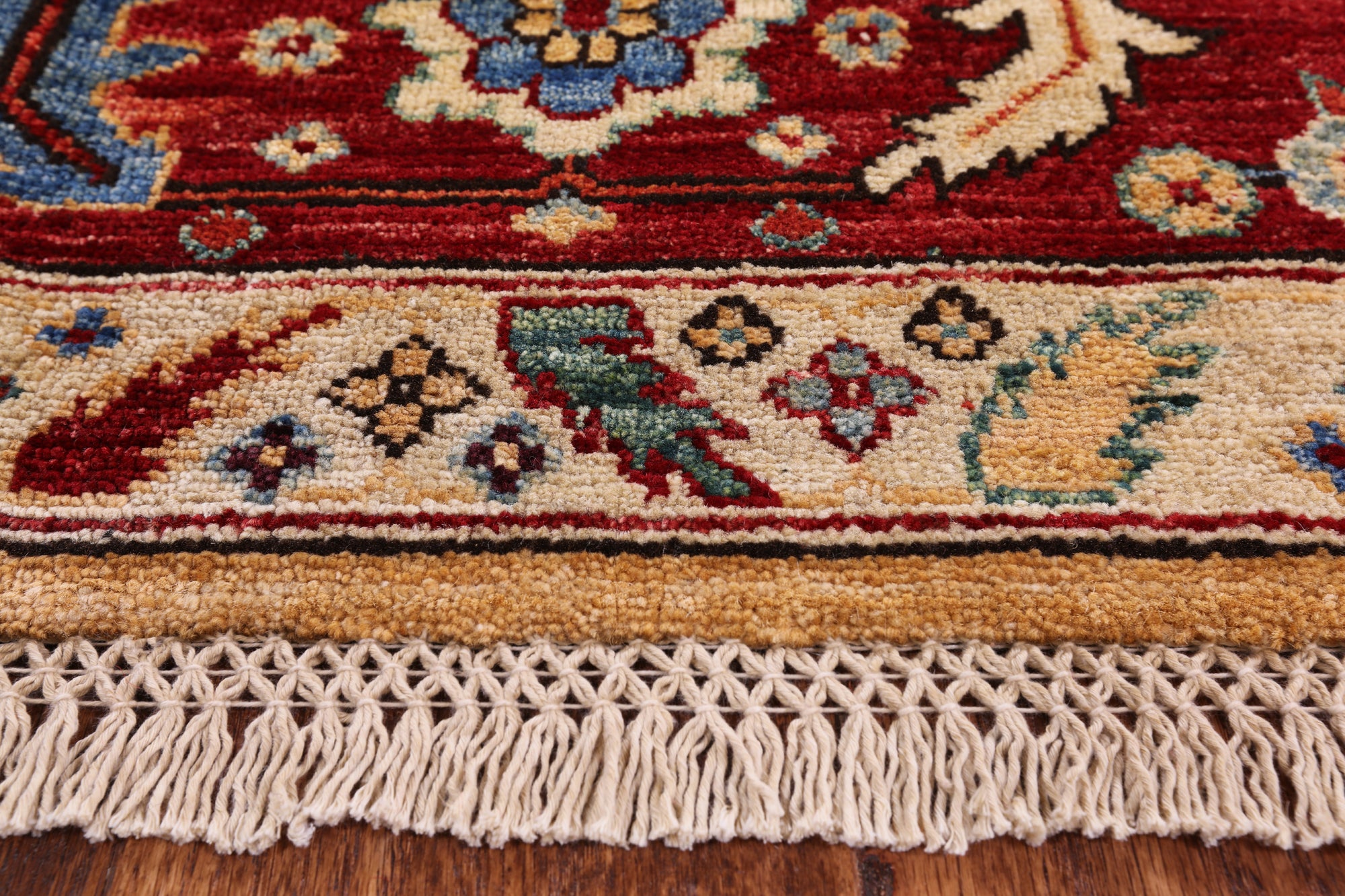 Blue Persian Fine Serapi Hand Knotted Wool Area Rug - 9' 2" X 11' 10" - Golden Nile