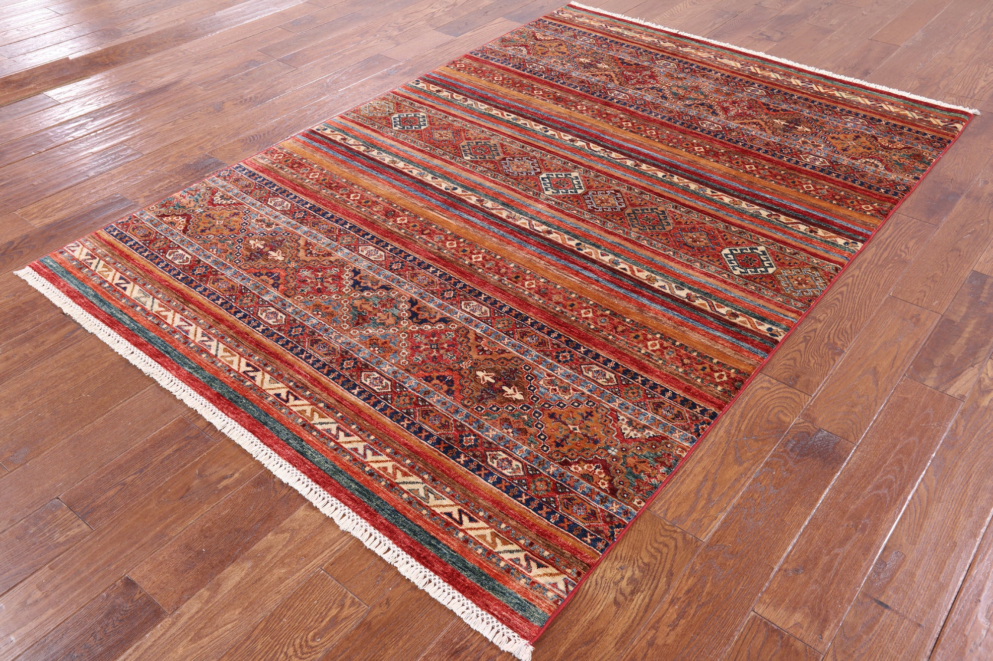 Khorjin Persian Gabbeh Hand Knotted Wool Area Rug - 5' 5" X 7' 11" - Golden Nile