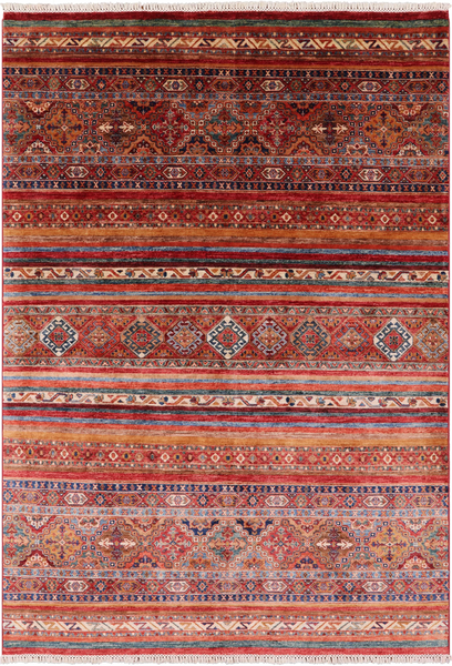 Khorjin Persian Gabbeh Hand Knotted Wool Area Rug - 5' 5" X 7' 11" - Golden Nile