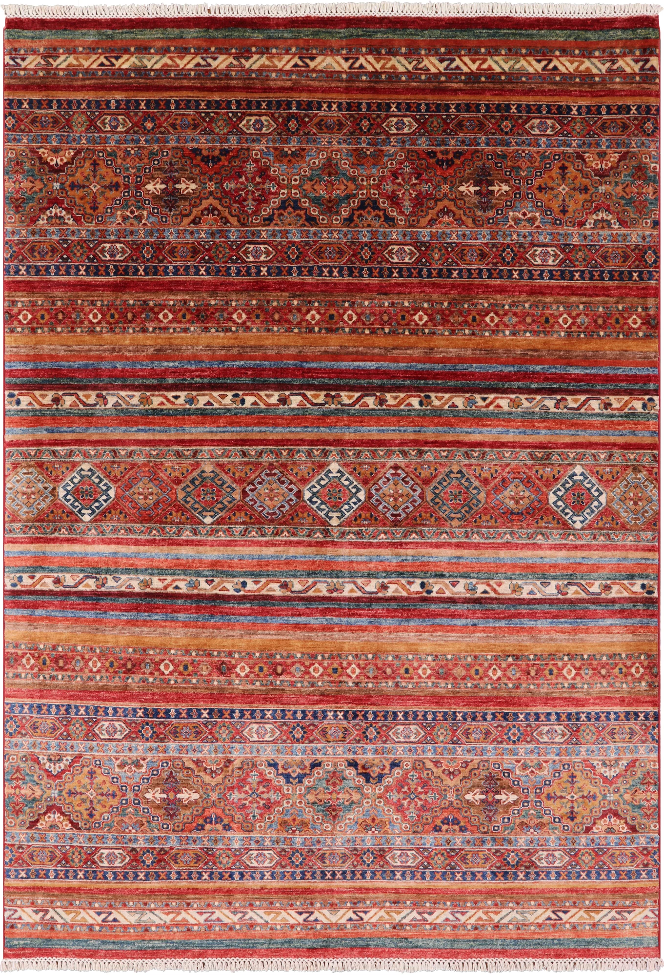 Khorjin Persian Gabbeh Hand Knotted Wool Area Rug - 5' 5" X 7' 11" - Golden Nile