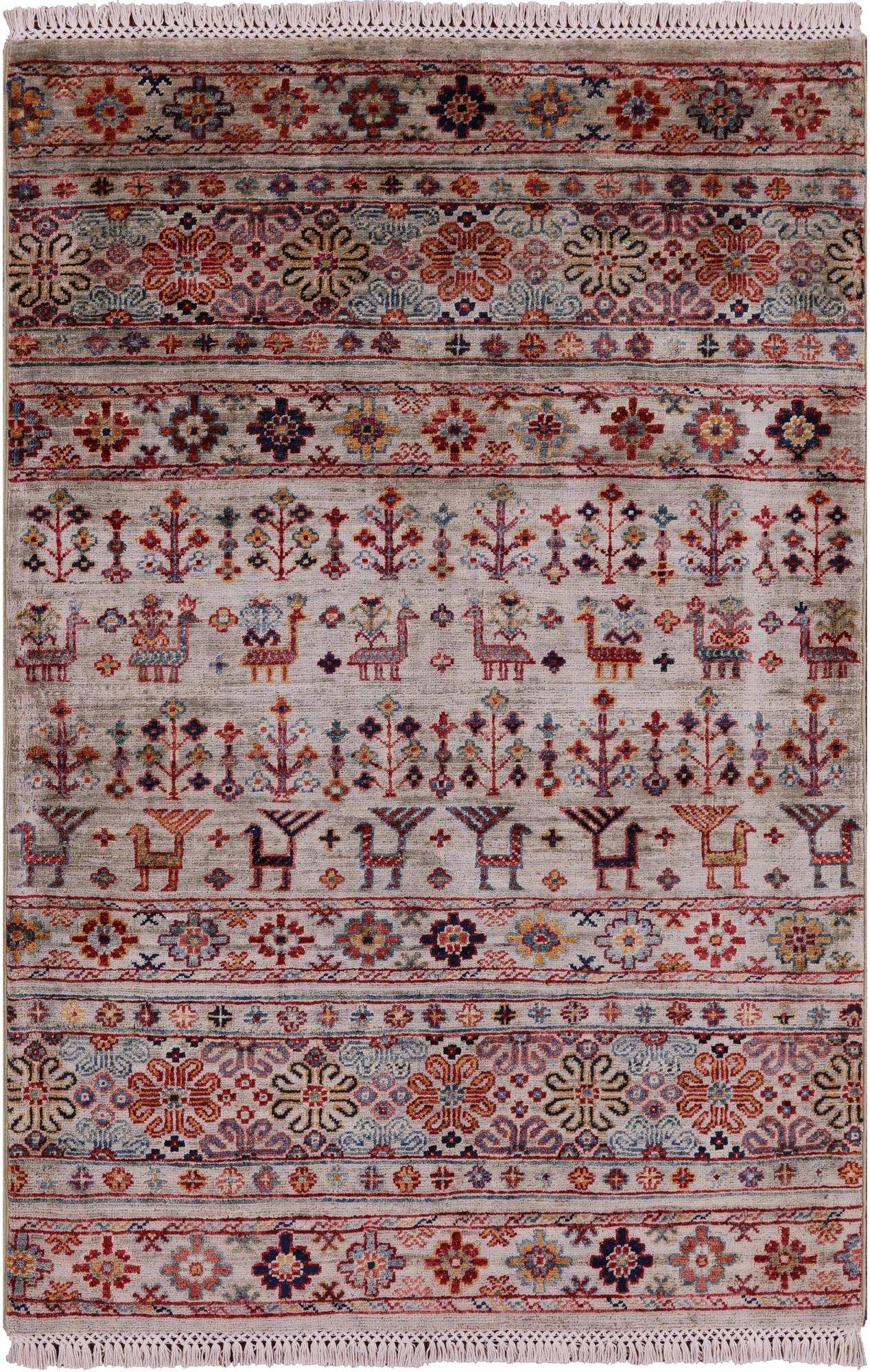 Persian Gabbeh Hand Knotted Wool Area Rug - 3' 2" X 4' 11" - Golden Nile