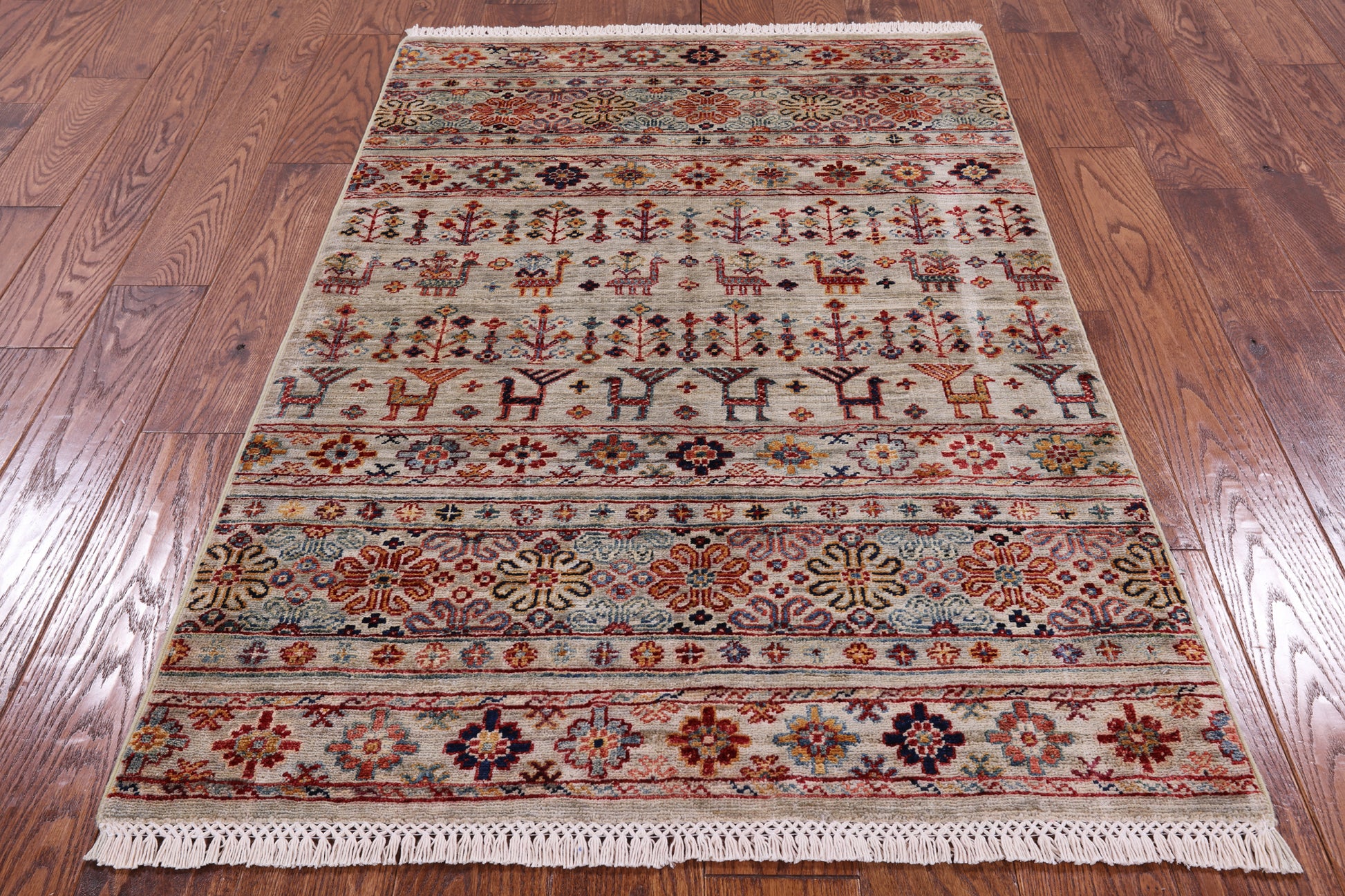 Persian Gabbeh Hand Knotted Wool Area Rug - 3' 2" X 4' 11" - Golden Nile