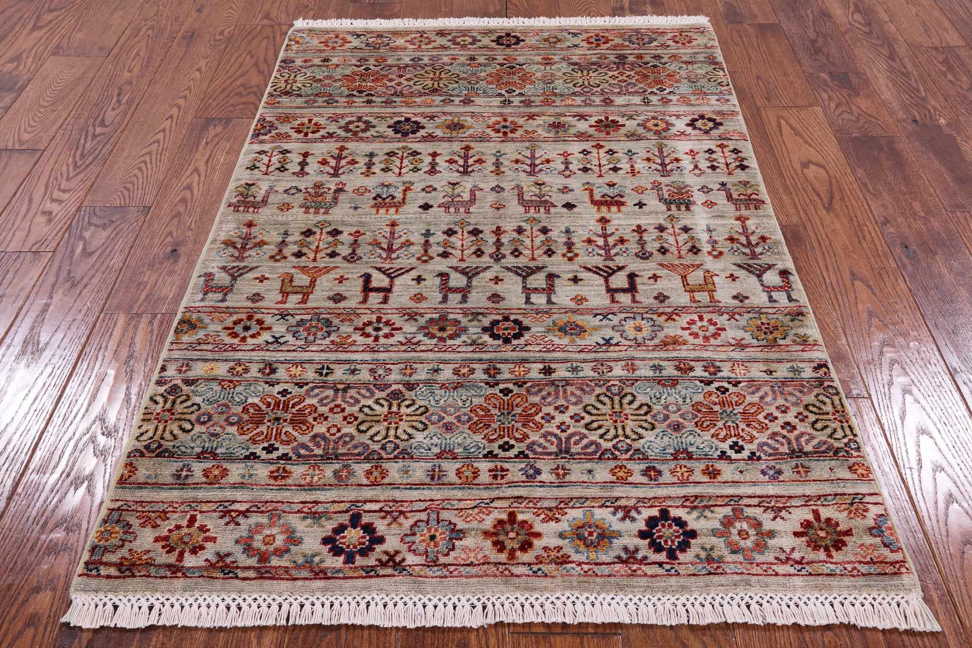 Persian Gabbeh Hand Knotted Wool Area Rug - 3' 2" X 4' 11" - Golden Nile
