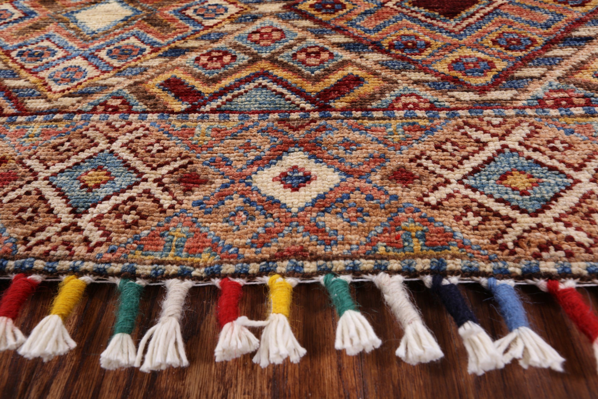 Blue Tribal Persian Gabbeh Hand Knotted Wool Area Rug - 5' 0" X 6' 7" - Golden Nile