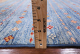 Blue Tribal Persian Gabbeh Hand Knotted Wool Area Rug - 5' 0" X 6' 7" - Golden Nile