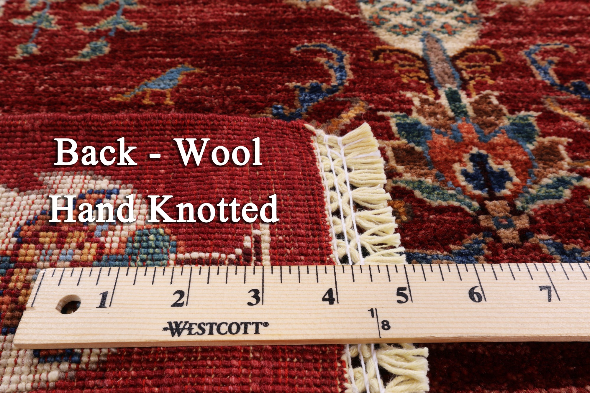 Red Tribal Gabbeh Hand Knotted Wool Area Rug - 5' 7" X 7' 9" - Golden Nile