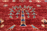 Red Tribal Gabbeh Hand Knotted Wool Area Rug - 5' 7" X 7' 9" - Golden Nile