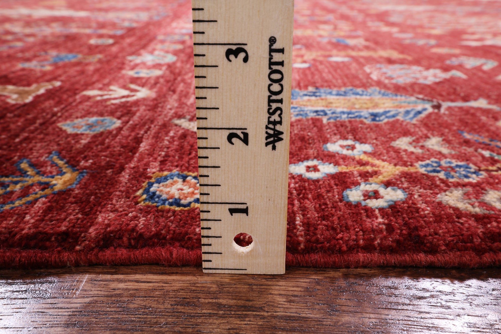 Red Tribal Gabbeh Hand Knotted Wool Area Rug - 5' 7" X 7' 9" - Golden Nile