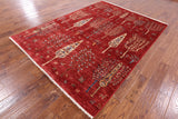 Persian Gabbeh Hand Knotted Wool Area Rug - 5' 9" X 7' 11" - Golden Nile