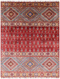 Red Khorjin Persian Gabbeh Hand Knotted Wool Area Rug - 5' 3" X 6' 10" - Golden Nile