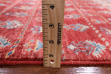 Red Khorjin Persian Gabbeh Hand Knotted Wool Area Rug - 5' 3" X 6' 10" - Golden Nile