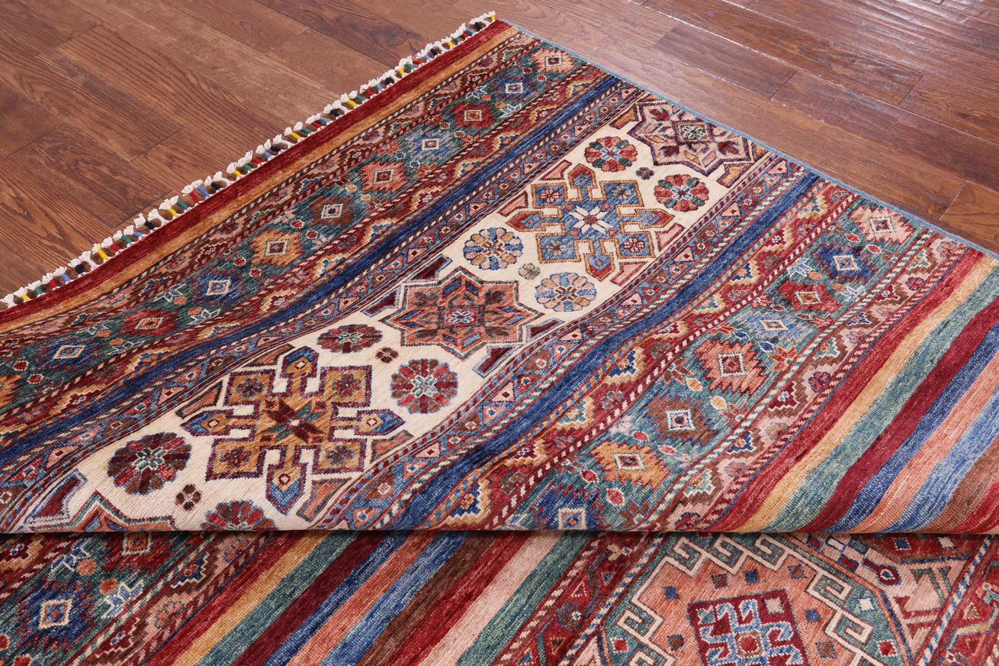 Khorjin Persian Gabbeh Hand Knotted Wool Area Rug - 6' 9" X 10' 2" - Golden Nile