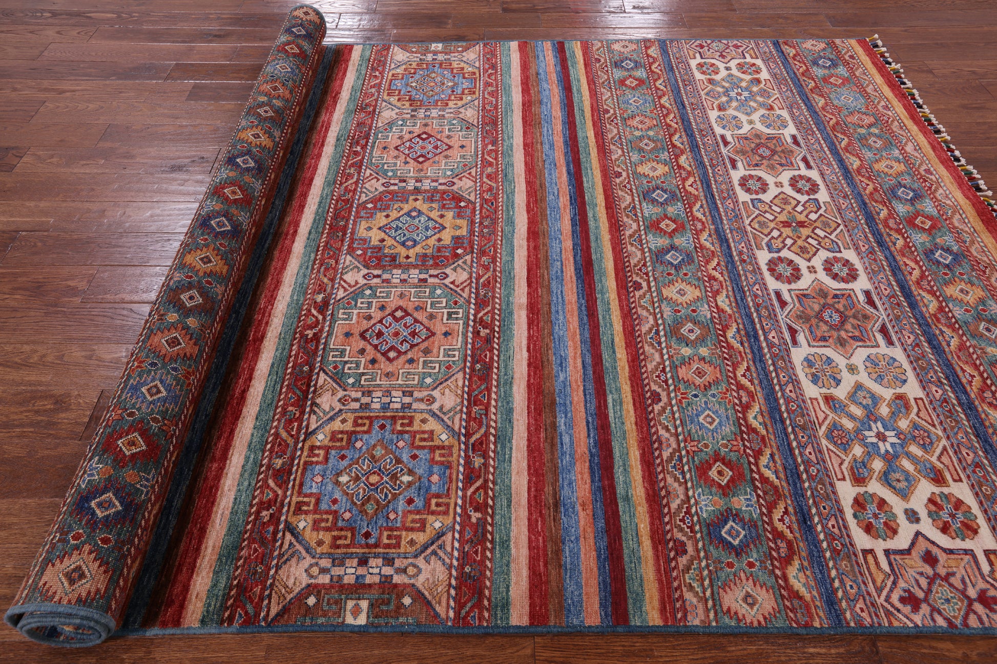 Khorjin Persian Gabbeh Hand Knotted Wool Area Rug - 6' 9" X 10' 2" - Golden Nile