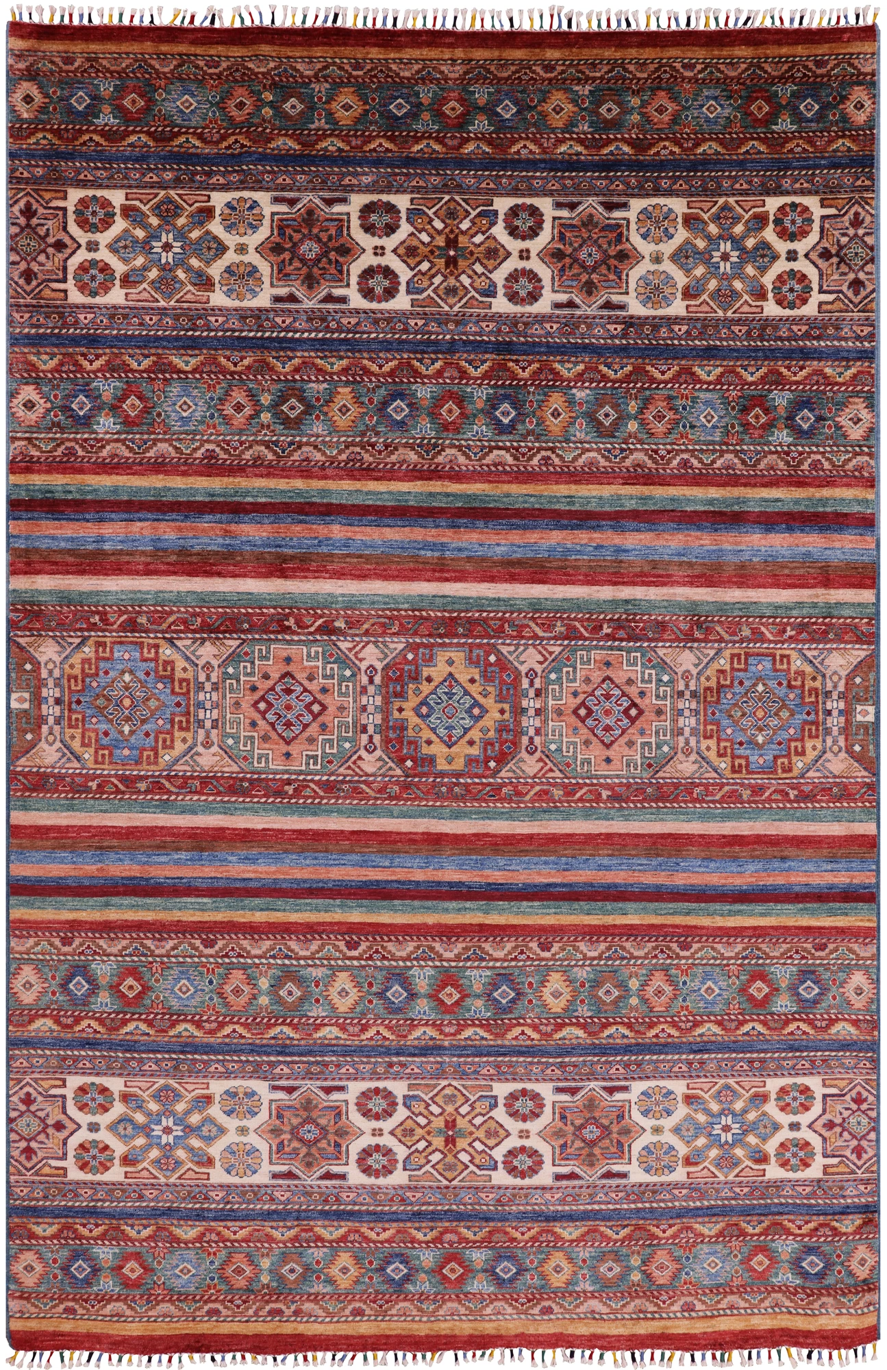 Khorjin Persian Gabbeh Hand Knotted Wool Area Rug - 6' 9" X 10' 2" - Golden Nile