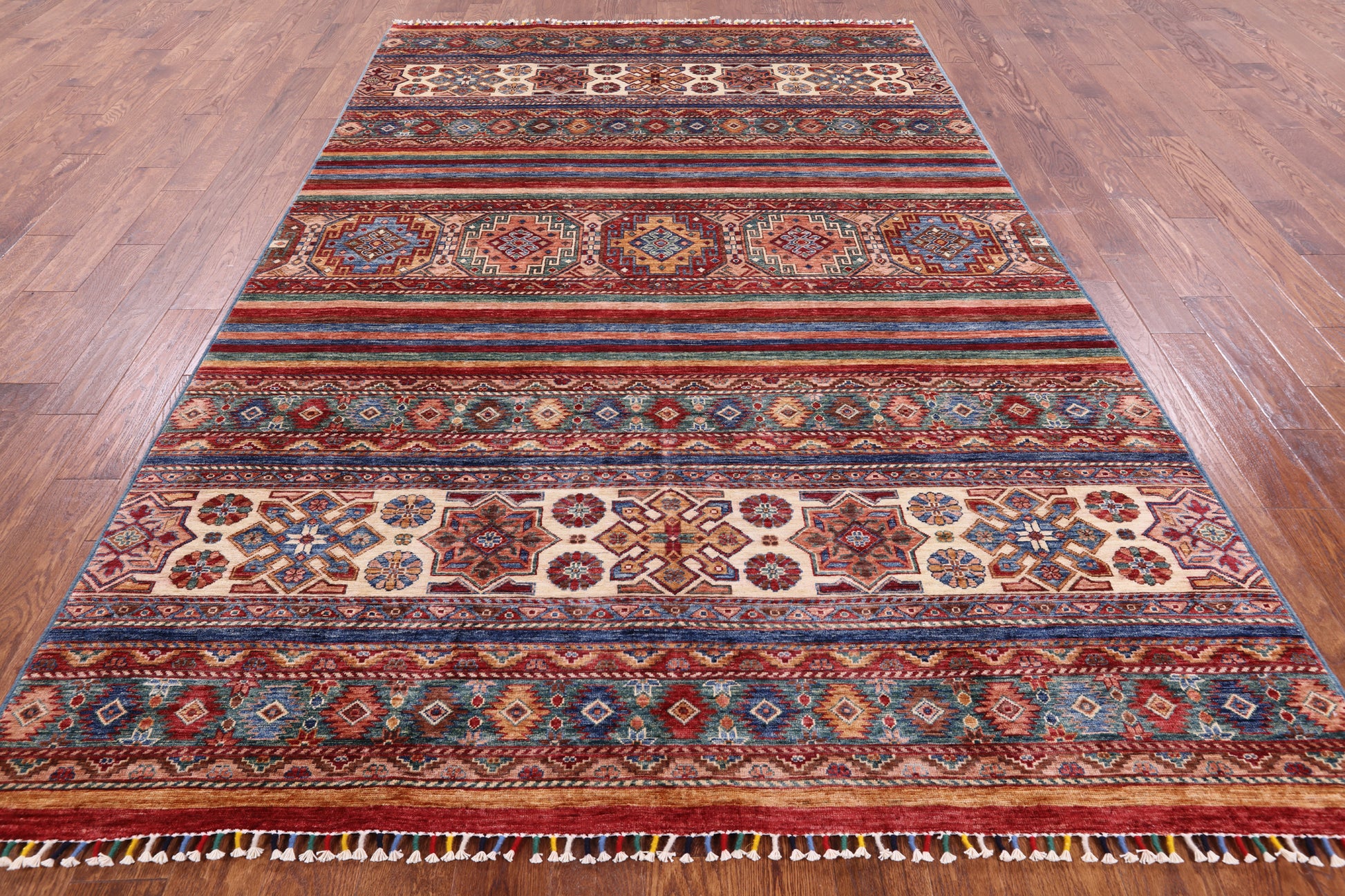 Khorjin Persian Gabbeh Hand Knotted Wool Area Rug - 6' 9" X 10' 2" - Golden Nile