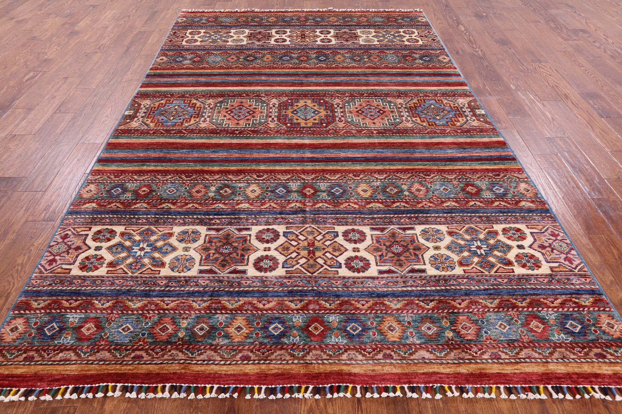 Khorjin Persian Gabbeh Hand Knotted Wool Area Rug - 6' 9" X 10' 2" - Golden Nile