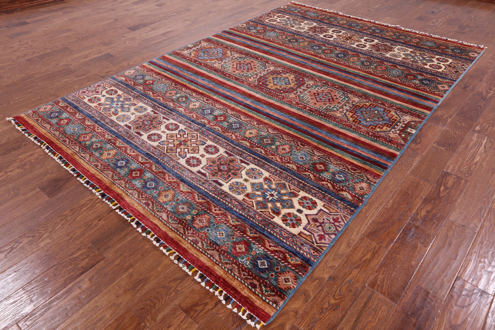 Khorjin Persian Gabbeh Hand Knotted Wool Area Rug - 6' 9" X 10' 2" - Golden Nile