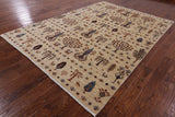 Ivory Tribal Persian Gabbeh Hand Knotted Wool Area Rug - 6' 6" X 9' 4" - Golden Nile