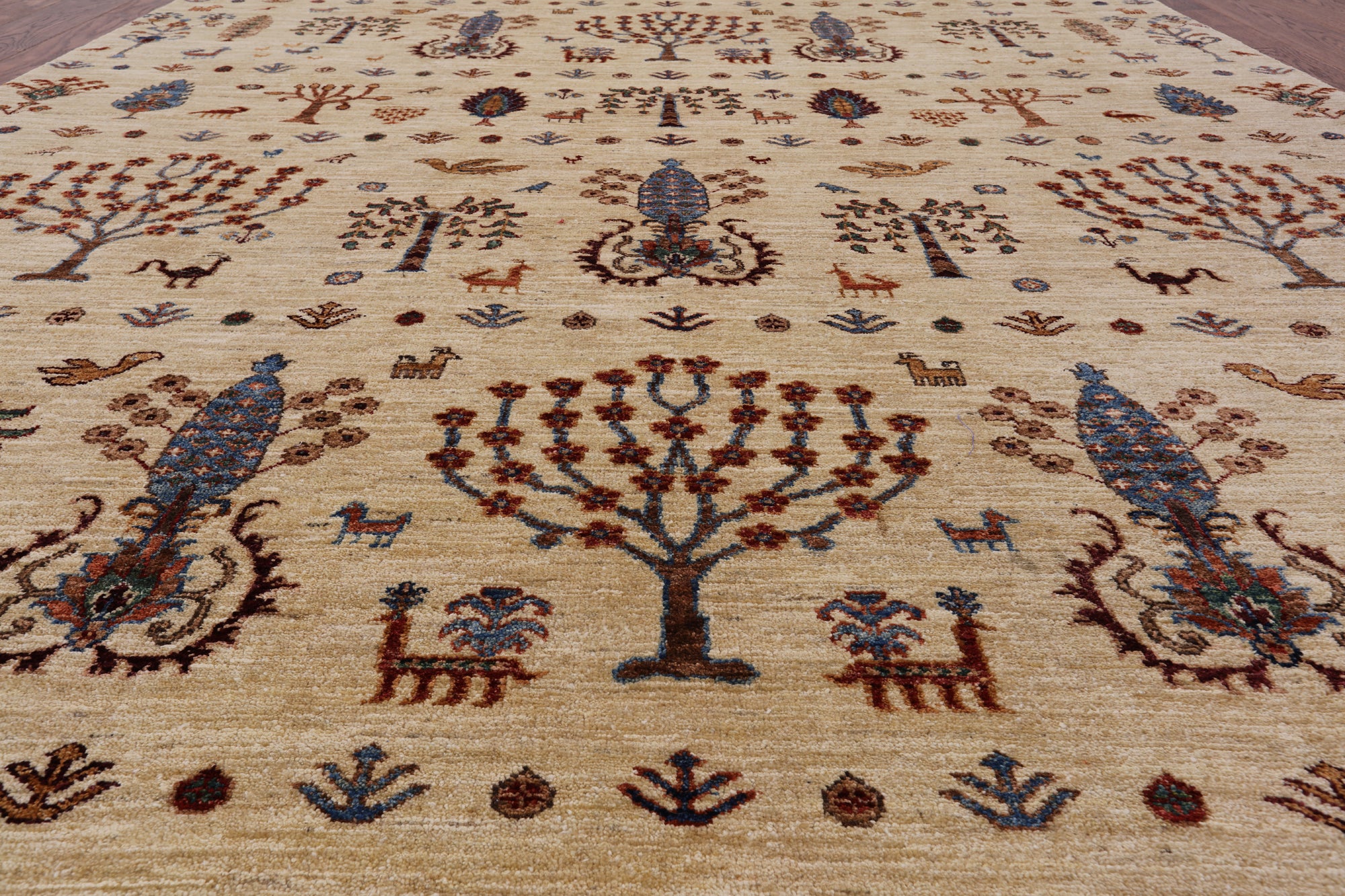 Ivory Tribal Persian Gabbeh Hand Knotted Wool Area Rug - 6' 6" X 9' 4" - Golden Nile