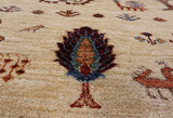 Ivory Tribal Persian Gabbeh Hand Knotted Wool Area Rug - 6' 6" X 9' 4" - Golden Nile